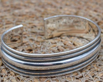 Handgemachte Sterling Silber Armreif, Herren Armband, Geschenk für Ihn