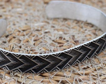 Handmade Sterling Silver Cuff Bracelet for Men: Geometric Design