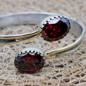 Bracelet jonc en rubis fait main : bracelet ottoman en argent sterling 925 carats