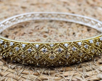 Zircon Bracelet, Ottoman Bracelet, Handmade Bracelet, Bangle Cuff, Turkish Handmade, Bangle Bracelet, Gift for Her, 925k Sterling Silver,