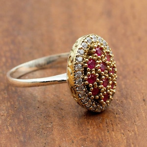 Ruby Ring, Handmade Women's Ring, Turkish Handmade Ring, Authentic Ring, Ottoman Ring, Ladies Ring, 925k Sterling Silver, Gift For Her,