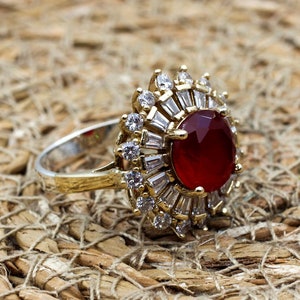 Ruby Ring, Handmade Women&#39;s Ring, Turkish Handmade Ring, Authentic Ring, Ottoman Ring, Ladies Ring, 925k Sterling Silver, Gift For Her,