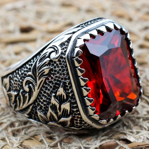 Men's Handmade Ring Turkish Handmade Silver Mens Ring - Etsy