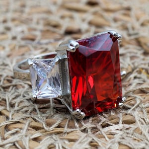 Ruby Ring, Handmade Women&#39;s Ring, Turkish Handmade Ring, Authentic Ring, Ottoman Ring, Ladies Ring, 925k Sterling Silver, Gift For Her,