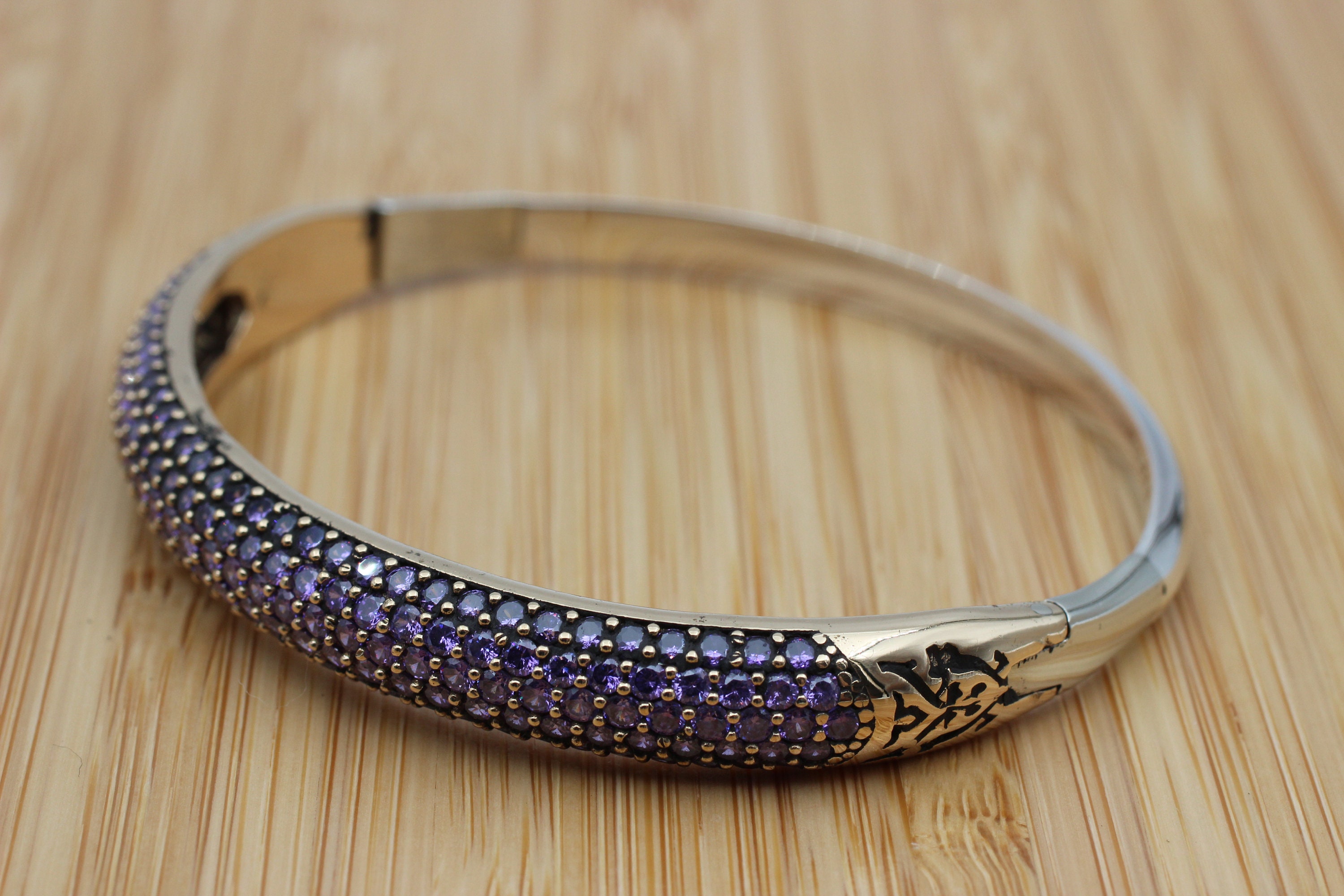 Bracelet Ottoman En Argent Sterling – Bijou Ancien, Occasion Avec Usure Du Temps