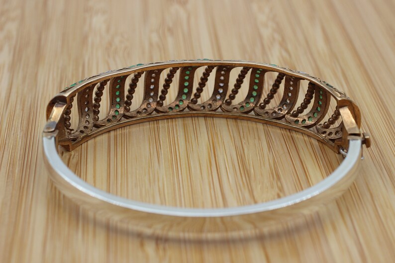 Bangle Bracelet Emerald Bracelet Gift for Him Handmade Bracelet 925k Sterling Silver, Turkish Handmade Bangle Cuff Ottoman Bracelet