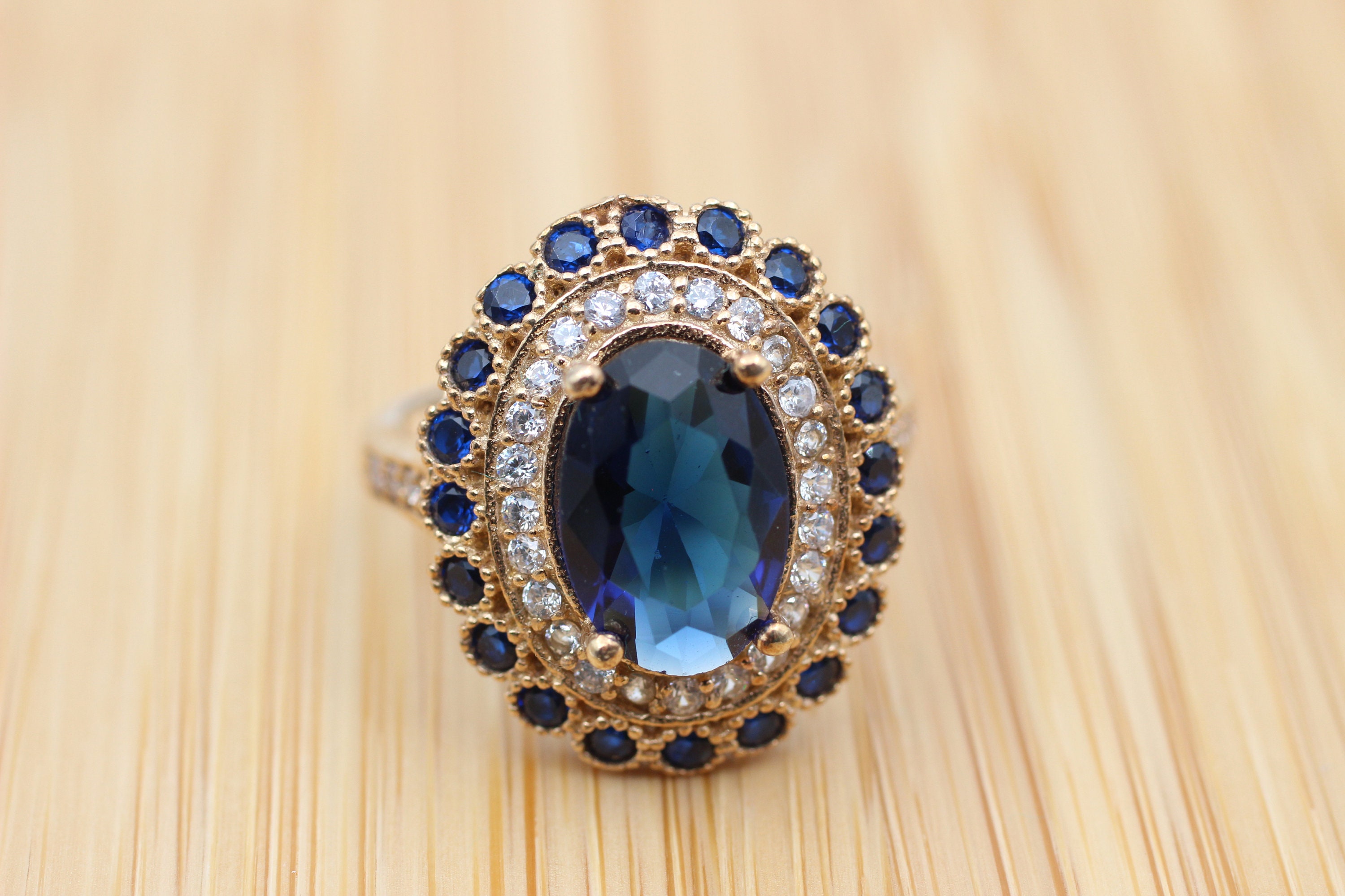 Sapphire Topaz Ring Handmade Women's Ring Authentic | Etsy