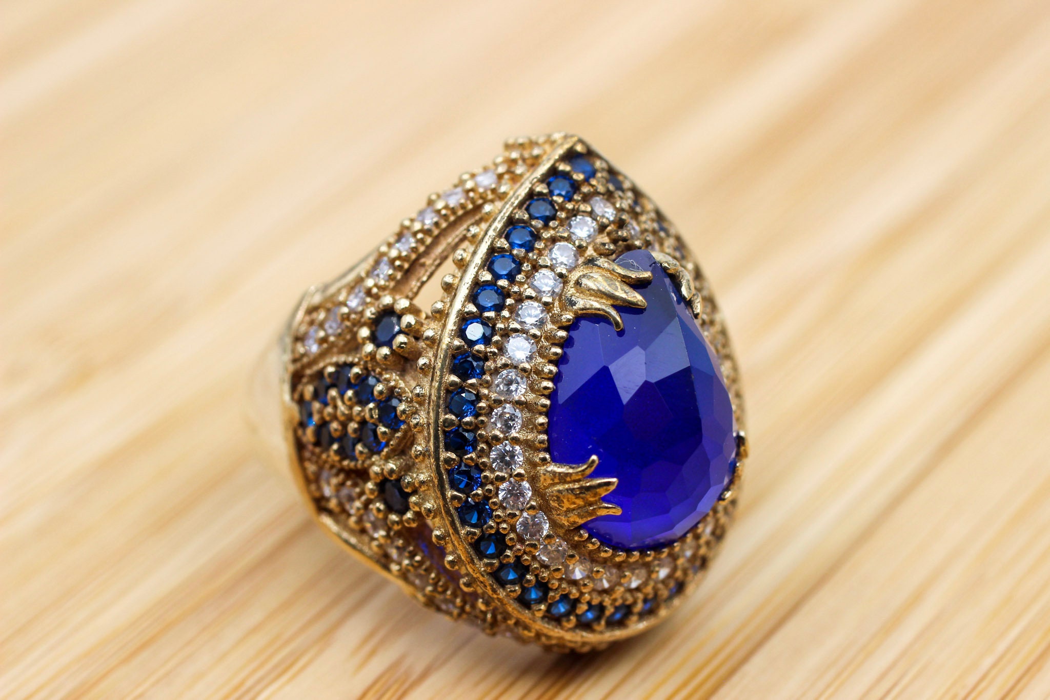 Sapphire Topaz Ring Handmade Womens Ring Authentic Ring | Etsy