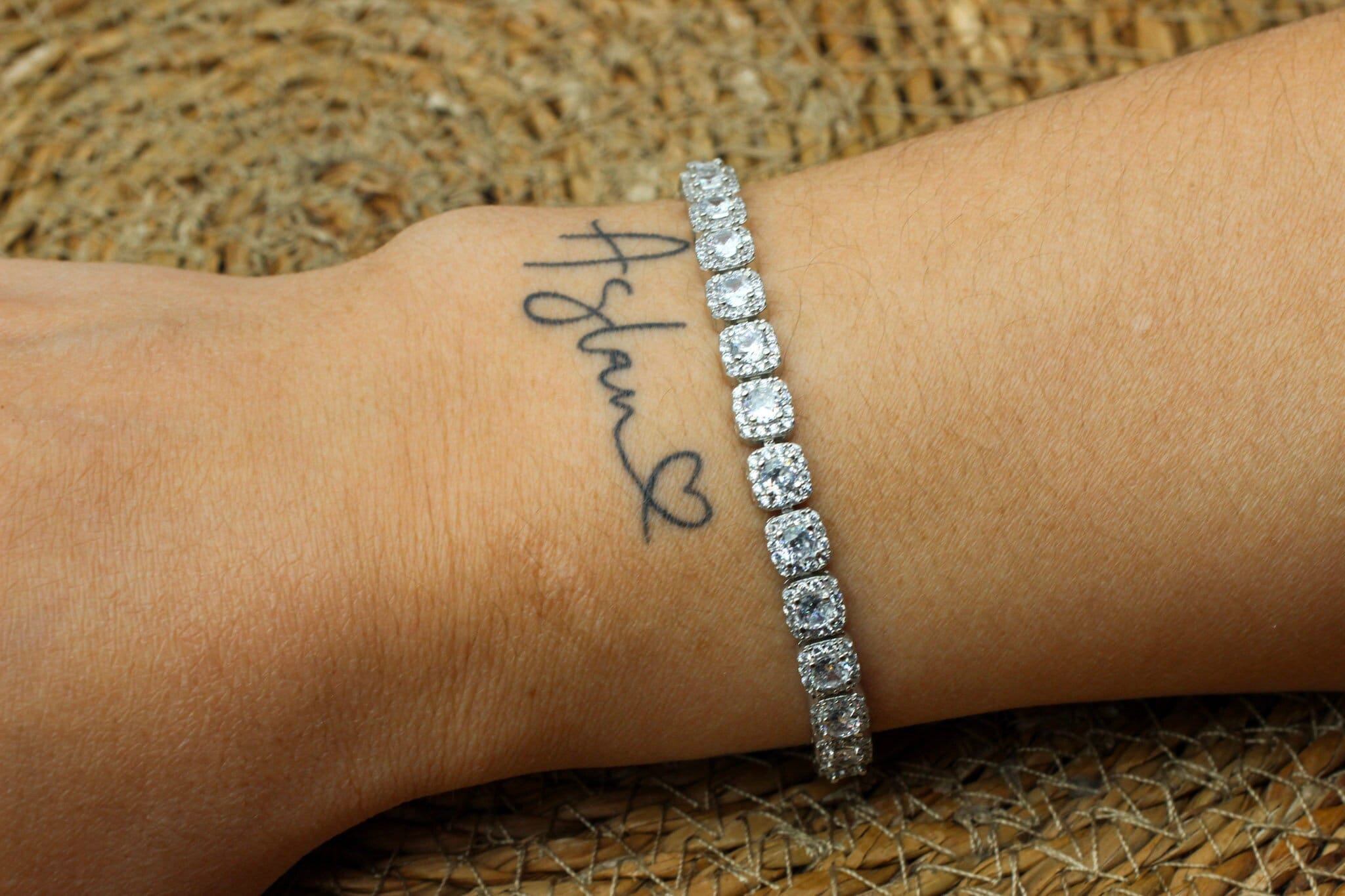 ハンドメイドジルコン925Kスターリングシルバーブレスレット