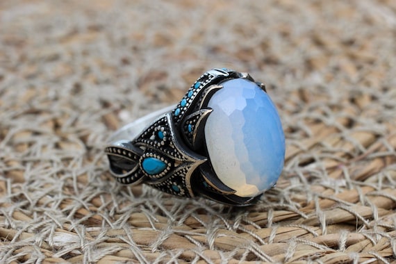Bague homme pierre de lune hotsell