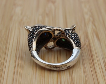 アクセサリー tairei Onyx Tiger Ring, Handmade Women's Ring, Turkish Handmade