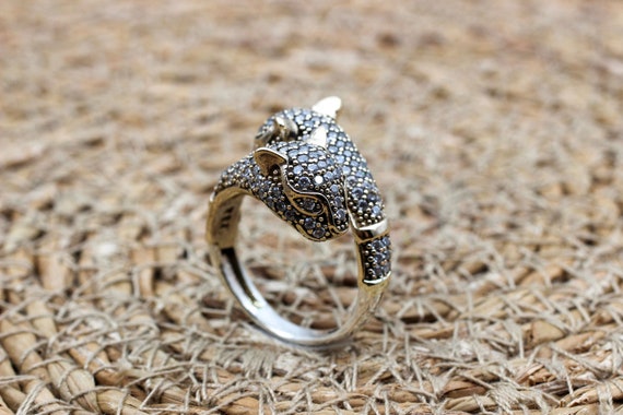 Bague tigre zircone bague femme faite main bague tigre bague turque faite main bague femme ottomane bague femme argent sterling 925 carats tigre Etsy France