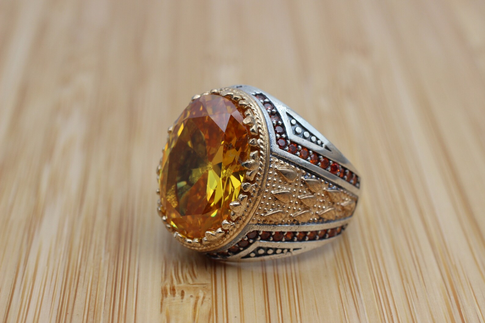 Citrine Men's Ring Handmade Men's Ring Men's Etsy