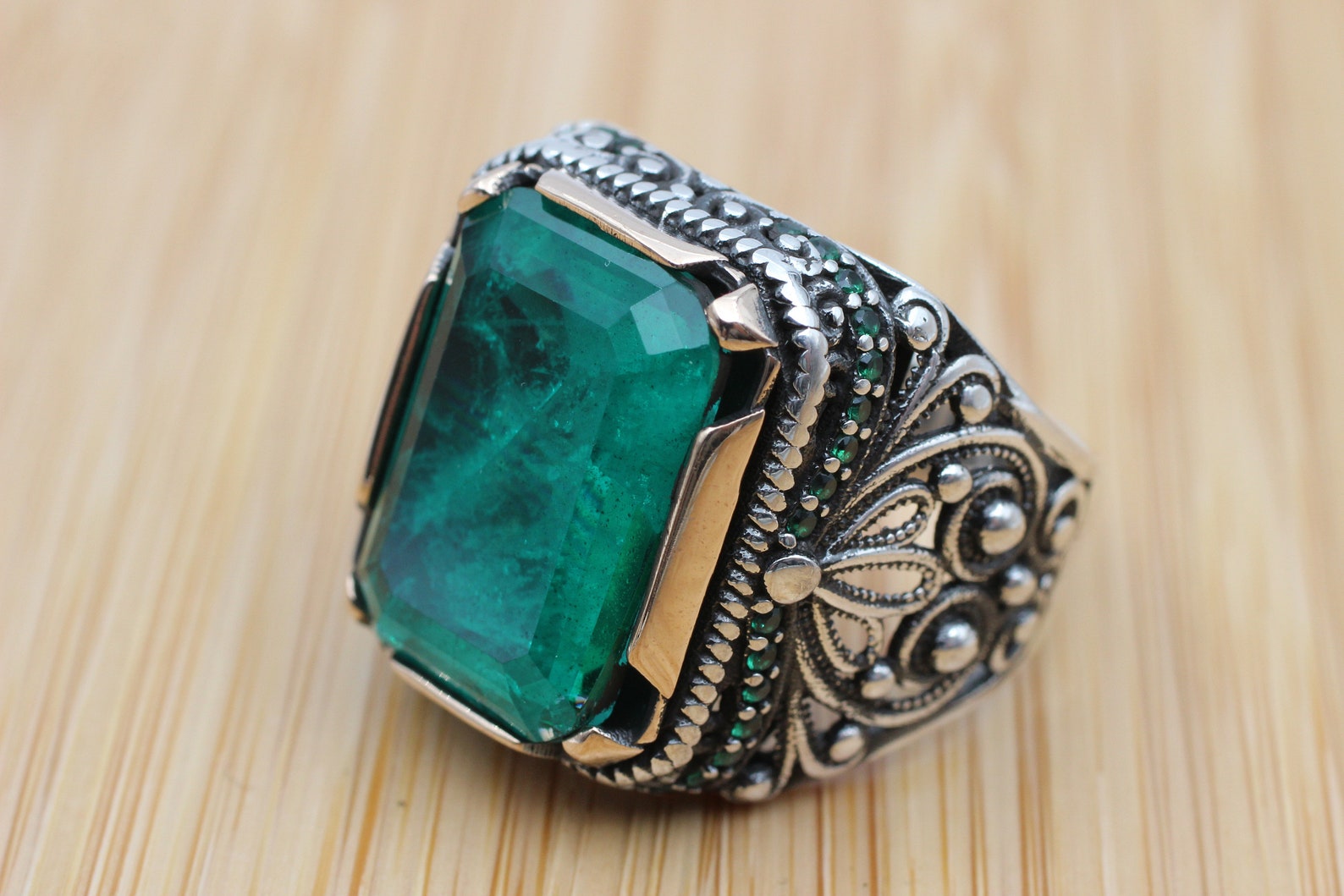 Men's Handmade Ring, Turkish Handmade Silver Men's Ring, Ottoman Ring ...