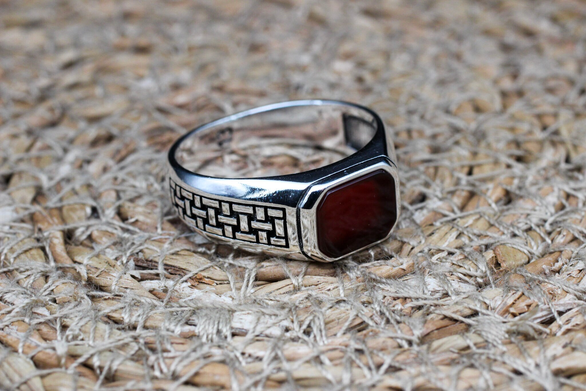 Turkish Handmade 925k Sterling Silver Men's Agate Ring - Etsy