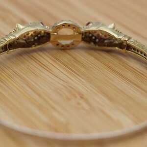 Ruby Bracelet, Snake Bracelet, Handmade Bracelet, Bangle Cuff, Turkish Handmade, Animal Bracelet, Gift for Her, 925k Sterling Silver, Ruby image 4