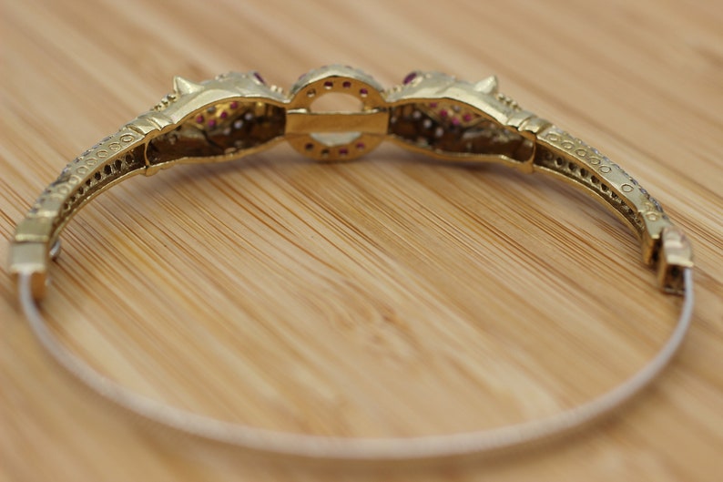 Ruby Bracelet, Snake Bracelet, Handmade Bracelet, Bangle Cuff, Turkish Handmade, Animal Bracelet, Gift for Her, 925k Sterling Silver, Ruby image 4