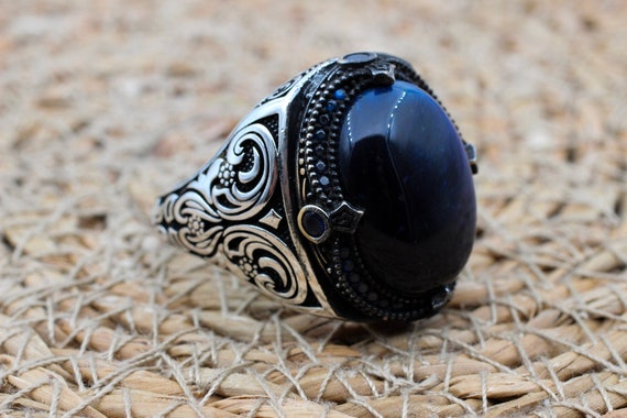 Bague homme oeil de tigre, bague homme faite main, bague en argent
