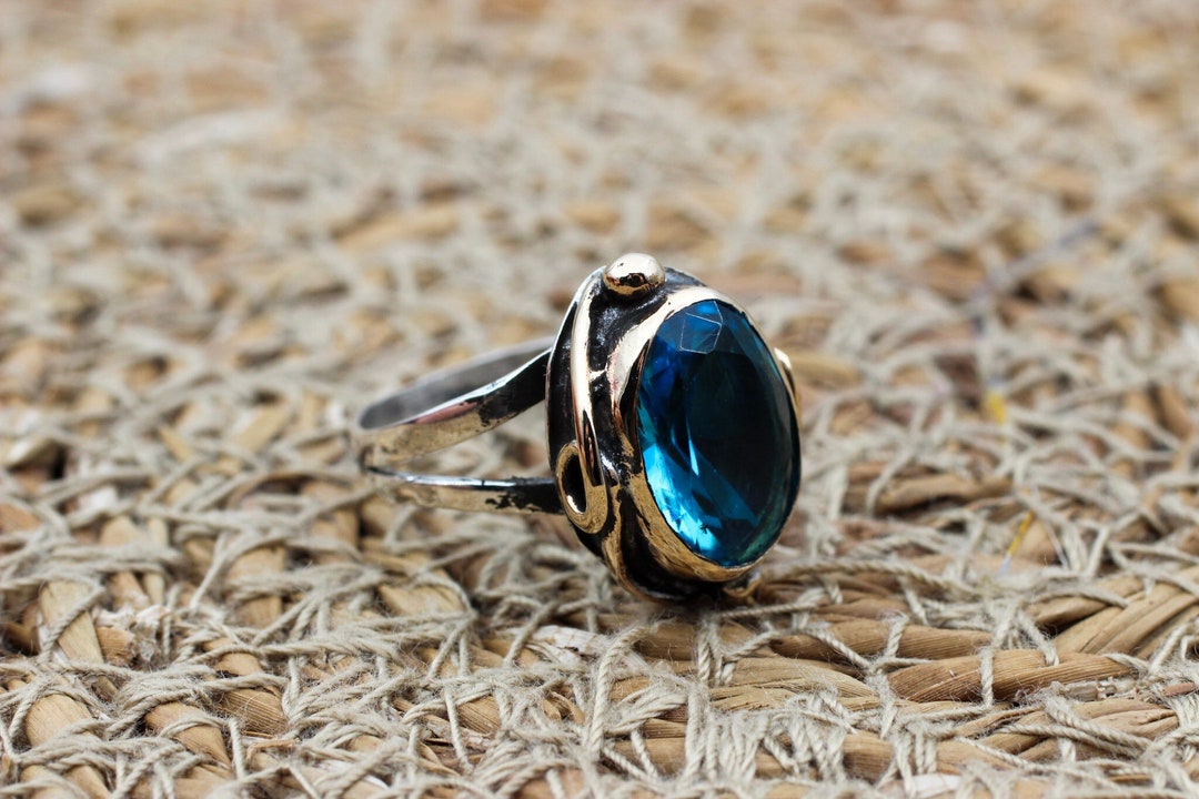 Aquamarine Ring, Handmade Women Ring, Turkish Handmade Ring, Authentic ...