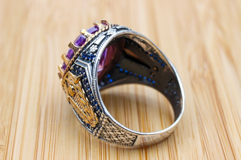 Amethyst Men's Ring Mens Handmade Ring Turkish Handmade Etsy