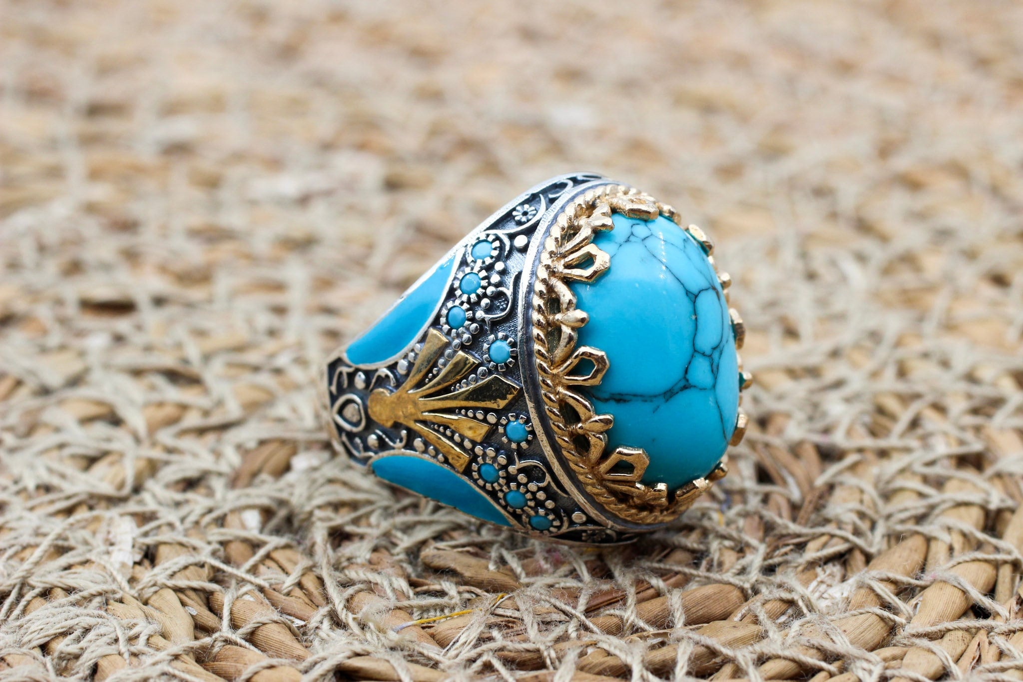 ＊NEW＊トルコ製 ハンドメイド メンズリング シルバー925（ラピスラズリ） NEW＊トルコ製 ハンドメイド メンズリング シルバー925（ラピスラズリ