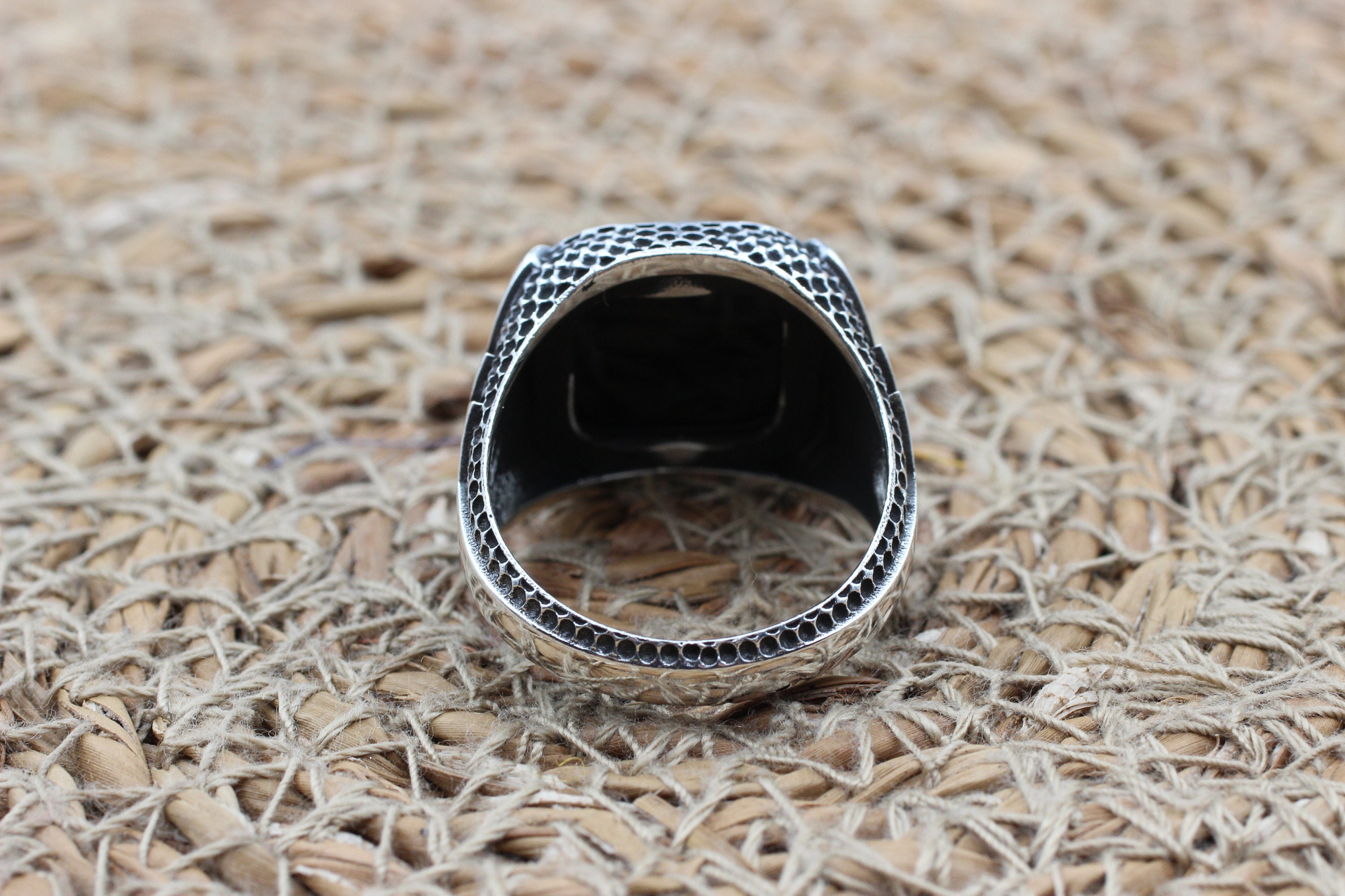 Handmade Sterling Silver & Bronze Onyx Men's Ring - Etsy Canada