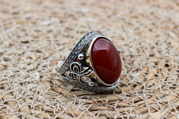Agate Men s Ring Ottoman Men s Ring Handmade Men s Ring Turkish Handmade Men s Ring Men s Jewelry Gift for Him 925 Sterling Silver Etsy Canada