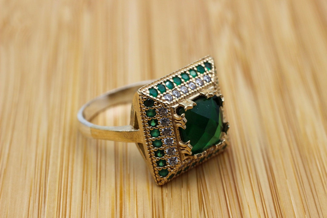 Emerald Ring Handmade Women's Ring Turkish Handmade - Etsy