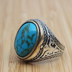 Men's Handmade Ring Yemeni Ring Turquoise Ring Turkish - Etsy