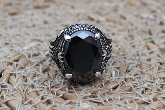 Handmade Ottoman Onyx Ring: 925 Sterling Silver Men's Jewelry - Etsy