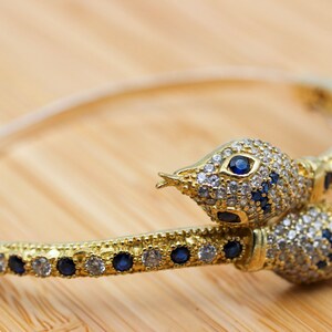 Sapphire Schlange Armband: Sterling Silber Armreif, Türkisch Handmade