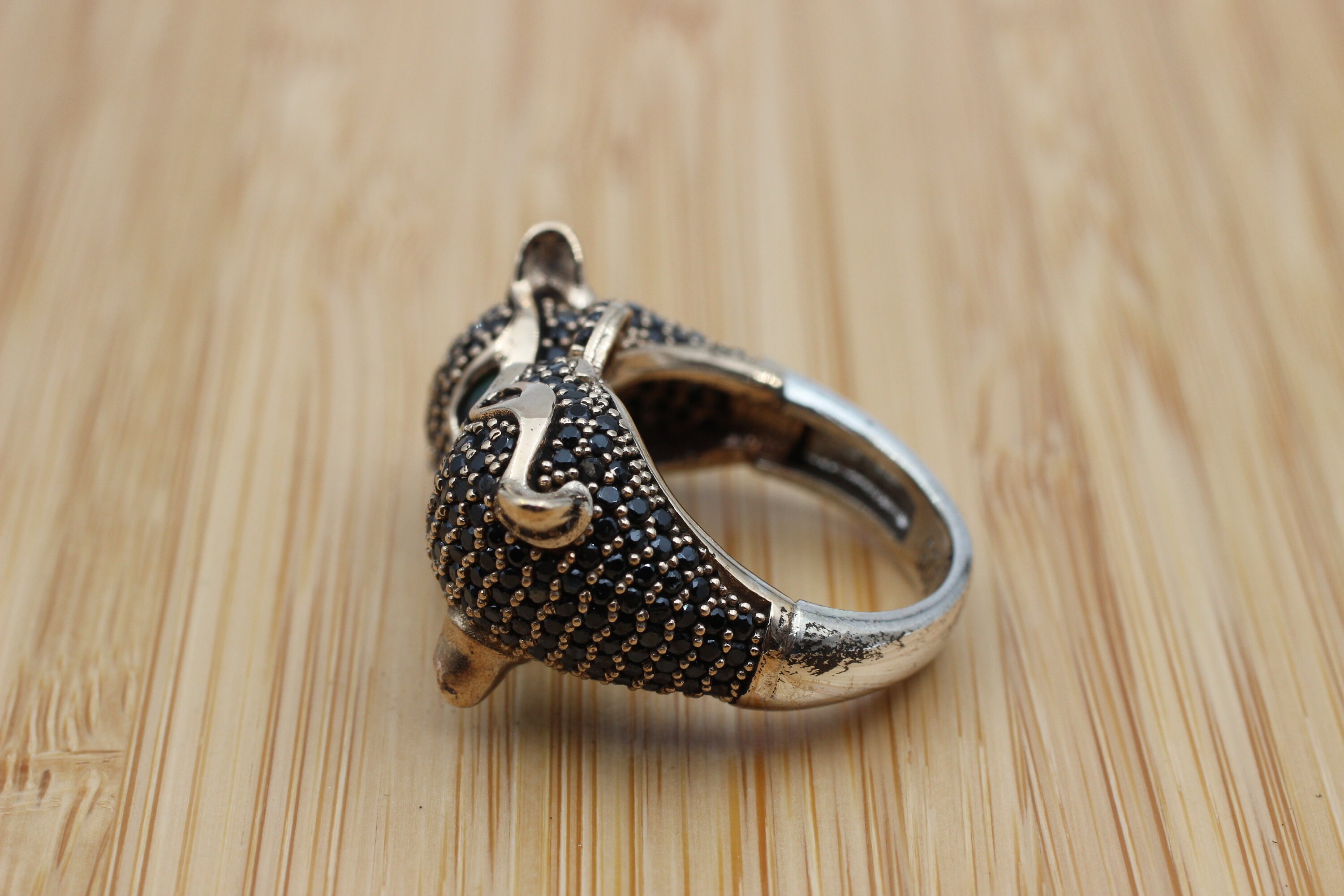 アクセサリー tairei Onyx Tiger Ring, Handmade Women's Ring, Turkish Handmade