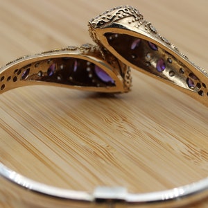 Amethyst Bracelet, Ottoman Bracelet, Handmade Bracelet, Bangle Cuff, Turkish Handmade, Bangle Bracelet, Gift for Her, 925k Sterling Silver image 4