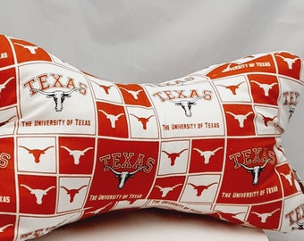 neck pillow, bone shaped pillow, travel pillow, sleeping pillow, longhorns print, gift, personalization