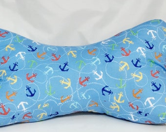 neck pillow, bone shaped pillow, travel pillow, anchors, gift, personalization