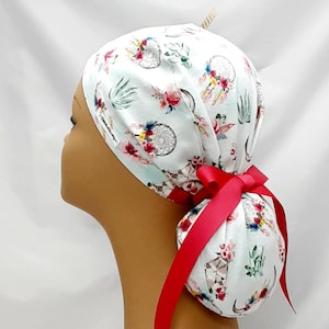 surgical scrub hats, womens scrub hats, surgical cap, scrub hats, scrub hats for women, scrub cap, for women, floral, boho scrub cap, ribbon