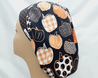 dames scrubhoeden, chirurgische pet, scrubpetten, scrubhoeden, operatiepetten, pompoenpatronen bouffant scrubhoed