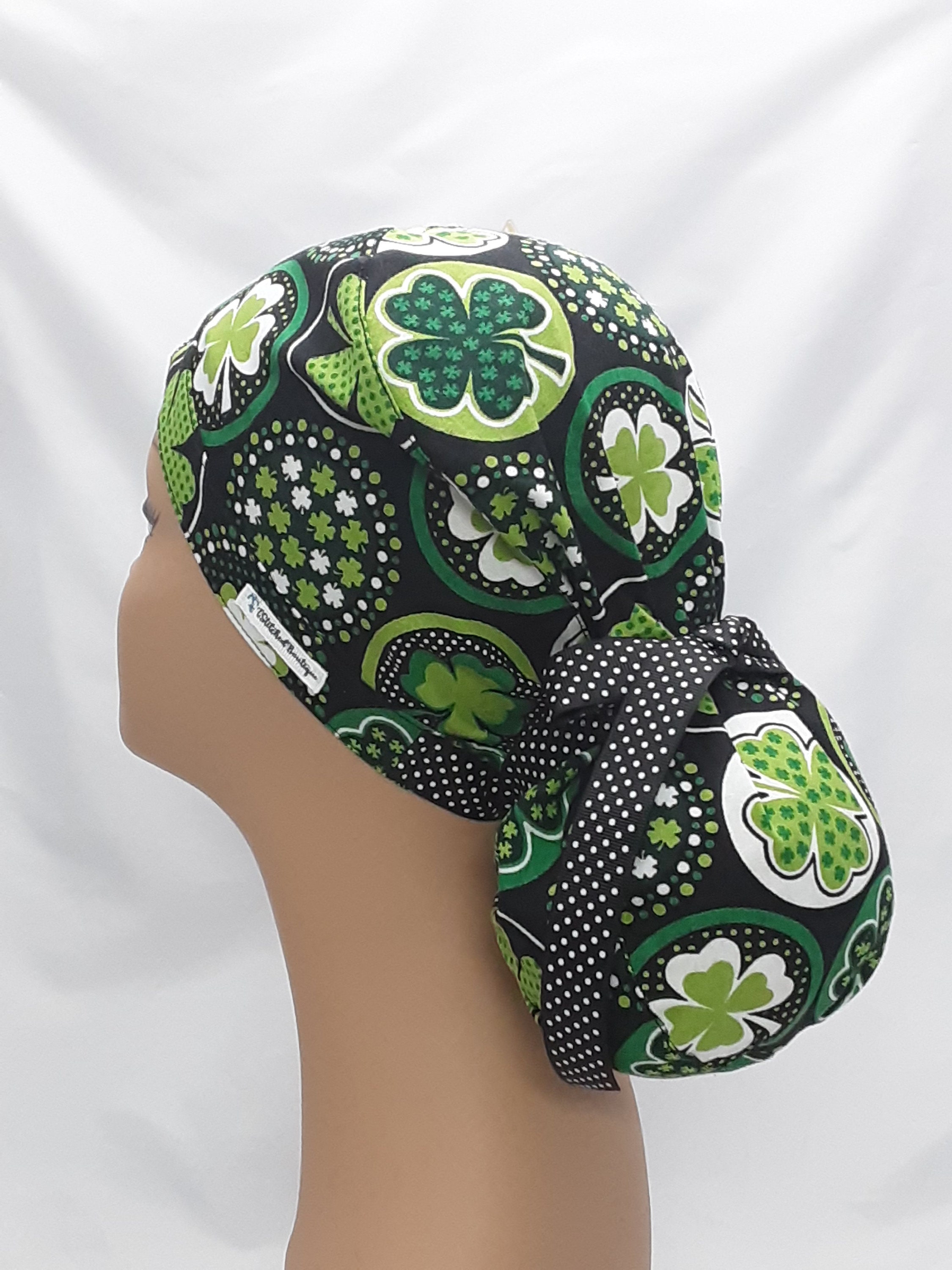 Lucky Irish Shamrock Dot Print Scrub Cap Surgical Scrub Hat Etsy