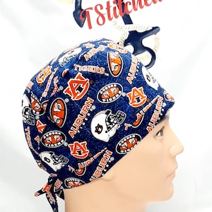 Auburn tigers scrub cap surgical scrub hat  buttons +/- health hero scrub hat gift ponytail scrub hats  ribbon