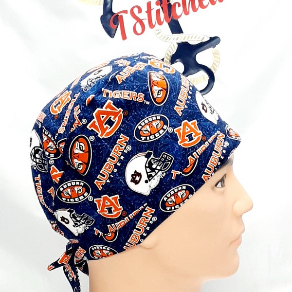 Auburn tigers scrub cap surgical scrub hat  buttons +/- health hero scrub hat gift ponytail scrub hats  ribbon