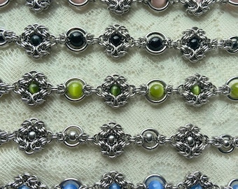 Chainmail Beaded Bracelet