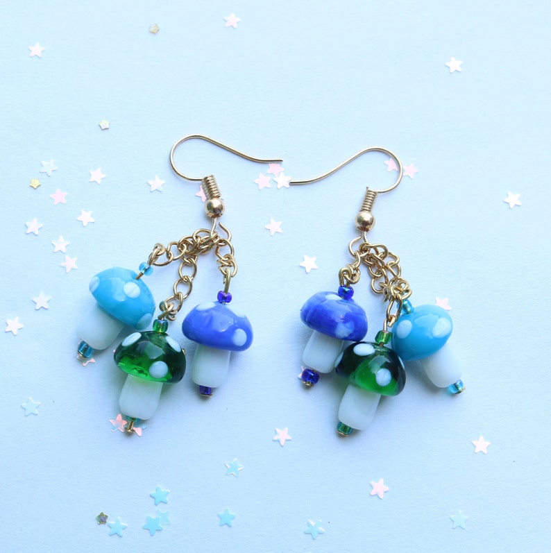 Cute Mushroom Earrings Etsy