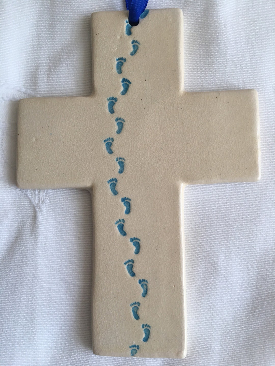 Footprints in the Sand Cross Etsy