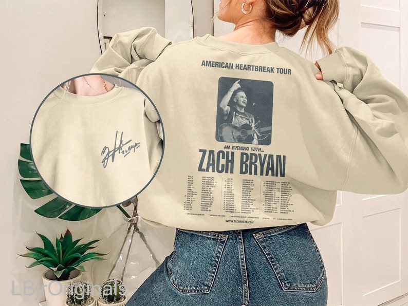 American Heartbreak Tour 2022 Vintage 2 Side Shirt, Zach Bryan Tshirt, Tour Music Tee, Zach Bryan Fan Merch, Sweatshirt, Hoodie, Unisex 