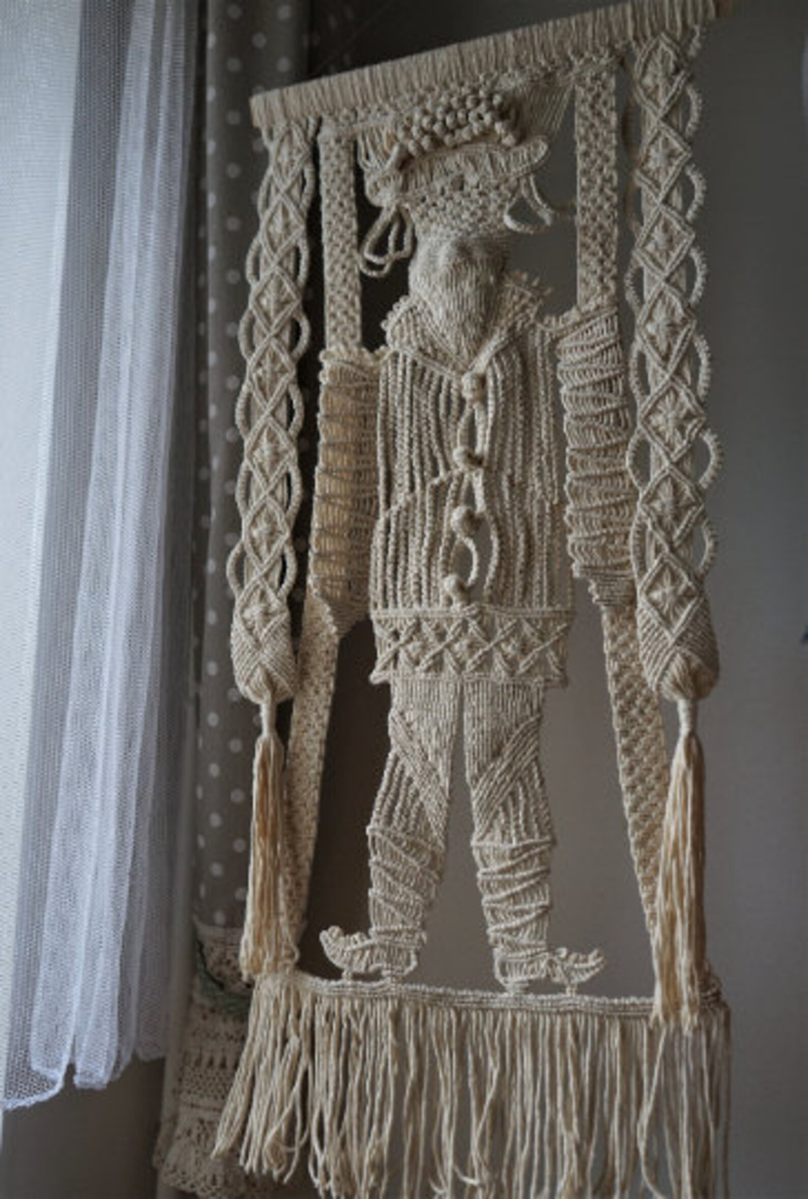 Macrame Vintage Wall Hanging Decor Fathers day gift from Etsy