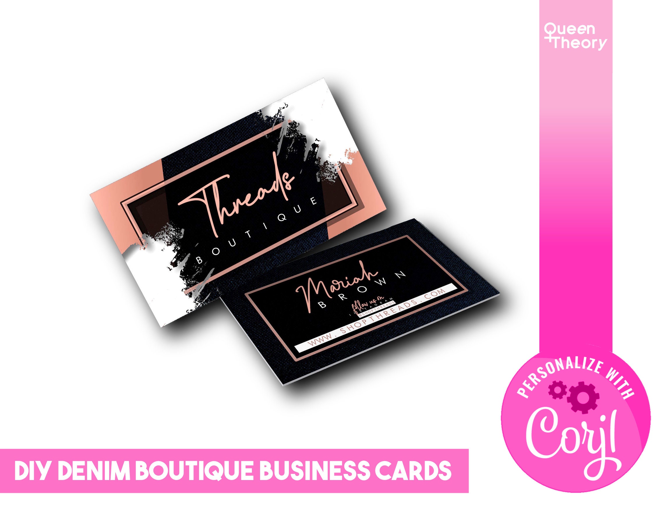 DIY Boutique Business Card Design Etsy