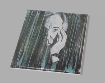 Alan Rickman - Ceramic - Paper - Oil on Wood Original - By: Brian Keene