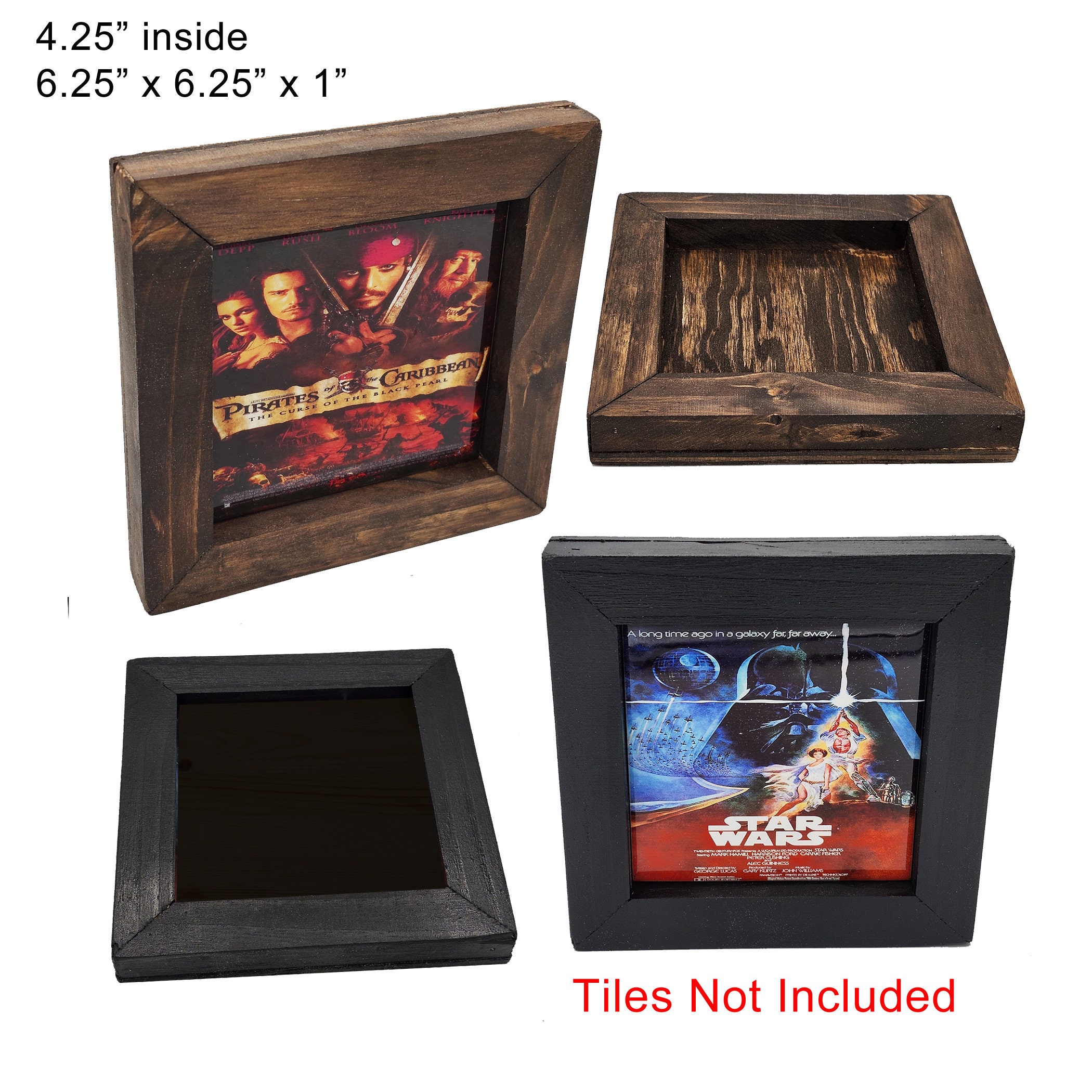 Frame Multiple Coasters Display Frame for Coasters & Tiles - Handmade Wood Frame - Customizable ...