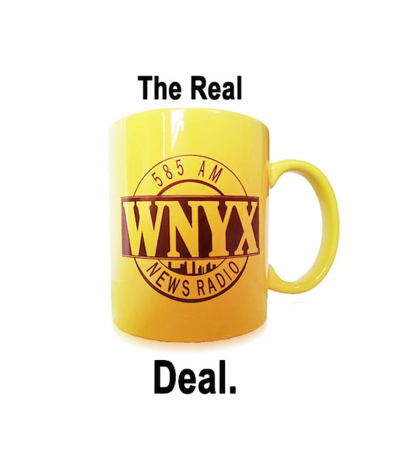 Newsradio WNYX 585 AM Yellow Mug - Phil Hartman Bill Mcneal