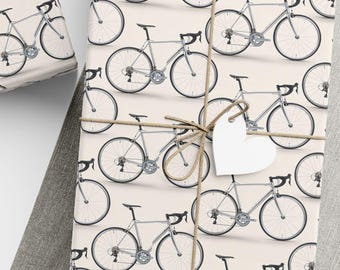 Road Bike Wrapping Paper, Cycling Gift Wrap, Bicycle Gift Wrap for Cyclists, Racing Bike Wrapping Paper, Bike Birthday Gift Wrap